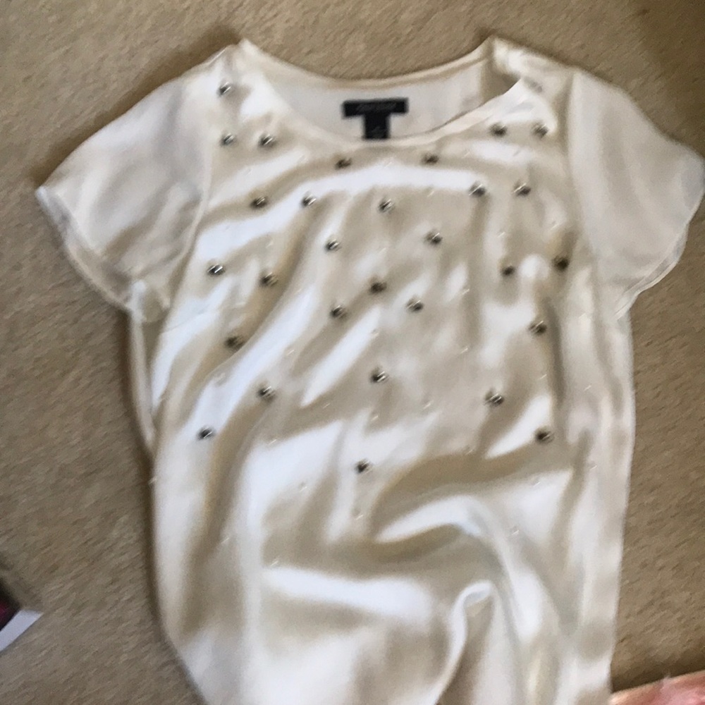 White House black market Silk white blouse